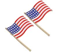 DOITOOL 2pcs American Flag Lapel Pins Brooches with Star Cutout Design, Lightweight Alloy Material, Comfortable to Wear, for Fourth of July Parades and Everyday Wear