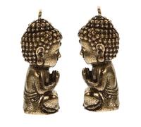 DOITOOL 2Pcs Antique Style Buddha Charm Pendant Vintage Brass Jewelry for DIY Necklace Making Symbol of Fortune for Friends Family Unique Decorative Craft Accessories