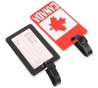 DOITOOL 2pcs Baggage Tag Handbag Tag Canada Flag Design PVC Reusable for Canadian Travelers Bus Card Holder Boarding Pass Holder