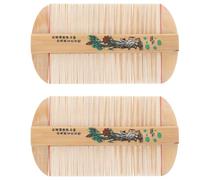 DOITOOL 2pcs Bamboo Hair Comb for Hair Care with Fine Tooth Design, Double-sided Dense Comb, Easy to Carry for Home Use, Anti-dandruff and Lice Treatment Tool Assorted style