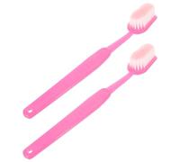 DOITOOL 2pcs Bath Back Scrubber Brush with Soft Bristles for Easy Control and Effective Skin Cleaning Large Size Body Bath Brush in Pink Abs and Flocking Material for Shower