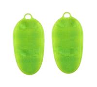 DOITOOL 2pcs Bath Scrubber for Body Spa Gloves Body Scrub Gloves Silicone Body Scrubber Silicone Mitts Body Scruber Bath Shower Glove Exfoliating Glove Spa Massage Bath Towel Scalp Green