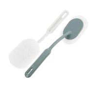 DOITOOL 2pcs Bathroom Cleaning Brush Long Handle Removable Cleaning Tool with Hanging Hole Pp Material Scouring Pad for Toilet and Bathtub Wall