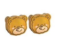 DOITOOL 2pcs Bear Shape Tinplate Candy Box Cute Cartoon Biscuit Jar for Candy Chocolate Small Storage Festival Cookie Tins with Lids Thickened Container