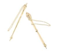 DOITOOL 2pcs Bible Reading Pointer Yad Torah Scroll Marker with Golden Zinc Alloy Chain for Synagogue Reading Aid and Jewish Celebrations Present