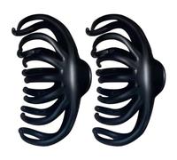 DOITOOL 2pcs Black French Design Hair Barrette Clips Large Retro Hair Claw Styling Tool Sturdy Plastic and Resin Material and Elegant Everyday Use