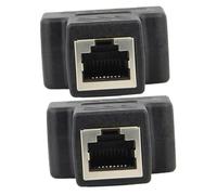 DOITOOL 2pcs Black Network Splitter Adapter Ethernet Connector Practical Lan Coupler for Home and Office Internet Connection