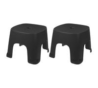 DOITOOL 2pcs Black PVC Step Stool for Boys and Girls with Good Bearing Capacity, Allows Natural Squatting Position, for Bathroom or Living Room Use, Plastic Toilet Foot Stool for Toddlers