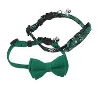 DOITOOL 2pcs Bow Tie Collars for Pets Festive Cat Collar with Bell Breakaway Bowtie for Small Puppies Cute Dark Green