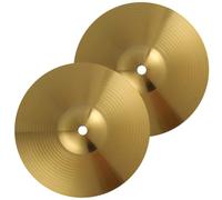 DOITOOL 2pcs Brass Jazz Drum Cymbals for Drum Set Portable Golden Metal Crash Cymbals with No Burrs for Musicians and Beginners