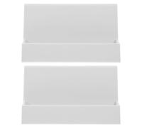 DOITOOL 2pcs Business Card Holder Stand for Desk White Desktop Card Organizer Display Rack for Office Workspace