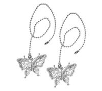 DOITOOL 2pcs Butterfly Decorative Light Pull Chain Extension 12-inch Ceiling Fan Pull Chain for Ceiling Lamp Accessories in Home Lighting
