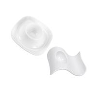 DOITOOL 2pcs Ceramics Egg Cup Practical Egg Holders with Wave and Square Design Easy to Clean for Breakfast Tableware Safe and Idea