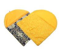 DOITOOL 2pcs Chinese Brocade Pocket Scriptures Bag Blue Rich Floral Yellow Dragon Design Embroidered Cloth Pouch for Buddhist Texts Jewelry Storage