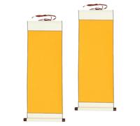 DOITOOL 2pcs Chinese Calligraphy Xuan Rice Paper Scrolls, Half Raw Ripe Blank Painting Scrolls for Art Drawing, Traditional Buddhist Yellow Gold Sprinkled Calligraphy Accessory for Wall