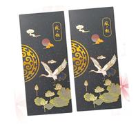 DOITOOL 2Pcs Chinese Style Bronzing Self-Stick Notes Set, Creative Memo Pads with Removable Paper, Student Sticky Notepads for Office and School Use