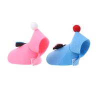 DOITOOL 2pcs Christmas Parrot Cape Blue and Pink Warm Bird Outfit for Cockatiel and Budgerigar for Holiday Decoration and Outdoor Wear