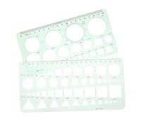 DOITOOL 2pcs Clear Plastic Drawing Templates Geometric Circle and Stencils for Precise Drafting Portable Transparent Rulers for Artists and Students Accurate Measurement Tools for Design