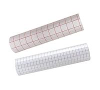 DOITOOL 2Pcs Clear Self-adhesive Transfer Tape with Blue and Red Grid Lines Vinyl Film for Precise Vinyl Transfer and Decal Application for Easy Measurement and Removal