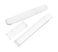 DOITOOL 2pcs Clear Tweezer Case Eyelash Storage Box Transparent Round Tube Organizer for Makeup Brushes Travel Friendly Container for Home The Go