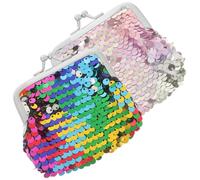 DOITOOL 2pcs Coin Wallet Small Purse Cute Fashionable Sequins Non-Woven Fabrics Portable Comfortable to Touch for Women Traveling Outdoor Shopping