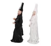 DOITOOL 2pcs Creepy Miniature Figures for Sand Tray Therapy Black and White Guardians Unique Decoration for Psychological Sessions and Creative Play