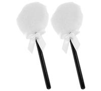 DOITOOL 2Pcs Cushion Powder Puff Lollipop Shape Plush Makeup Puff with Long Handle Portable Design Gentle Touch Elegant Fairy Wand Style for Makeup and Occasions