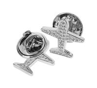 DOITOOL 2Pcs Decorative No Sew Brooch Buttons for Shirts and Clothes Airplane Design Modesty Pins for Women Prevent Accidental Exposure for Fashion and Everyday Use