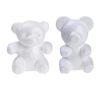 DOITOOL 2pcs DIY Foam Bear Models for Flower Arranging Lightweight Bear Shaped Moulds for Wedding Decor and Painting Projects with Bases for Crafting and Seasonal Celebrations