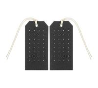 DOITOOL 2Pcs Double-Sided PU Leather Earring Display Holder with Beige Cord, Jewelry Organizer Stand for Travel and Boutique Store, Black Earring Rack for Selling and Present Packaging