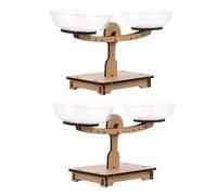 DOITOOL 2pcs Educational Wooden Balance Scales Toy for Kids with Stem Support and DIY Features, for Homeschool and Early Childhood Science Experiments
