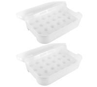 DOITOOL 2pcs Egg Carton Crisper for Fridge Storage Chicken Egg Holder Organizer Lids for Refrigerator
