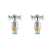 DOITOOL 2Pcs Faucet Handles Replacement Victorian Cross Head Tap Knob Handle for Bathroom Sink Kitchen Tap and Shower Faucet Hot Cold Head Replacement with 1/2 Inch Ports