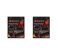 DOITOOL 2pcs First Day of School Board Double Sided Back to School Sign Nursery Preschool Kindergarten Milestone Photo Prop Reusable Chalkboard Last Day Plaque for Kids Boys Girls