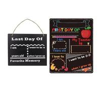 DOITOOL 2PCS First Day School Board with Hangable String and Easy Wipe