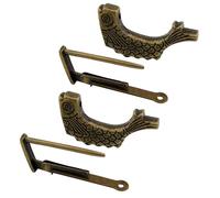 DOITOOL 2Pcs Fish Shape Antique Padlock with Key, Alloy Chinese Style Vintage Lock for Jewelry Box and Wooden Storage Case, Small Retro Latch Hasp Set