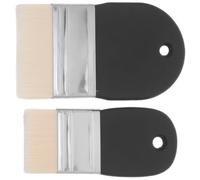 DOITOOL 2pcs Flat Paint Brushes with Nylon Bristles and Short Wooden Handles for Watercolour and Oil Painting, Ergonomic Design for Crafting and Large Surface Coverage, Smooth Precise