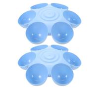 DOITOOL 2pcs Flower Shaped Pet Feeding Bowls for Cats and Dogs, Multi-slots 6-petals Design with Smooth Surface, Safe Plastic Material, for Food and Water Dispensing