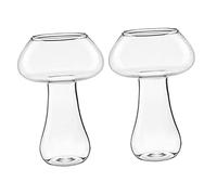 DOITOOL 2pcs Glass Mushroom Wine Cup Portable Cocktail Glasses Novelty Martini Unique Party Supplies