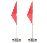 DOITOOL 2pcs Golf Practice Flags Stainless Steel Hole Cups Red Cloth Flags Outdoor Golf Practice Putting Green Training Weather Resistant