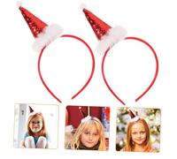 DOITOOL 2pcs Hair Tie Caps Head Band Hair Bands Tiara Hair Accessories Christmas Party Headband Christmas Headbands Christmas Hair Decorations Adult Headbands Miss Decorate Hat Red Fabric