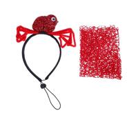 DOITOOL 2pcs Halloween Dog Spider Headdress and Washable Neckerchief Dog Bibs Set in Red Polyester, Comfortable Fit and Adds Spooky Touch for Halloween Party Accessories