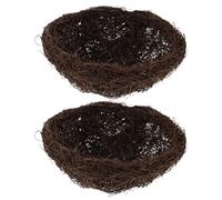 DOITOOL 2Pcs Hand-Woven Artificial Rattan Bird Nests 25Cm Cozy Faux Egg Nests for Home Decor, Easter, Wedding, and Bird Cage Accessories