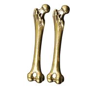 DOITOOL 2pcs Hanging Bone Keychain Pendant Brass Bone Charm Golden, Easy to Attach and Detach, Lightweight, Portable DIY Ornament, Suitcase Hanging Decoration