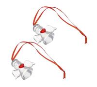 DOITOOL 2pcs Heart-shaped Crystal Angel Suncatcher Pendant Rainbow Hanging Decor for Windows Home Car Christmas Tree DIY Holiday Ornament with Red Cord Light-catching Guardian Angel