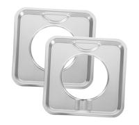 DOITOOL 2pcs Heavy Duty Stainless Steel Gas Range Drip Pan Replacement, Square 19cm Stove Burner Drip Tray Protector for Kitchen Gas Cookers