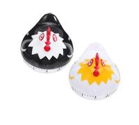 DOITOOL 2pcs Hen-shaped Mechanical Kitchen Timers Plastic Cooking Countdown Timers for Baking and Restaurant Use Manual Visual for Home and Study Management