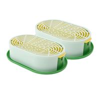 DOITOOL 2pcs Hydroponic Cat Grass Planter Tray for Indoor Use, Reusable Plastic Soilless Growing Container Suitable for Year-round Catnip and Wheatgrass Cultivation at Home