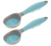 DOITOOL 2pcs Ice Ball Scoops Kitchen Scoops with Rubber Handle Ergonomic Design Cut Through Hard Ice Cream Fruit Scooping Tool for Home Use