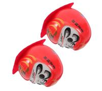 DOITOOL 2pcs Japanese Ceramic Figurines Red Mini Lucky Statue for Car Interior Decor and Home Ornament Unique Handcrafted Feng Shui Sculpture for Prosperity and Fortune